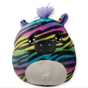 Original Squishmallow Rainbow Zebra 8” Purple Mohawk And Tail Ravalia